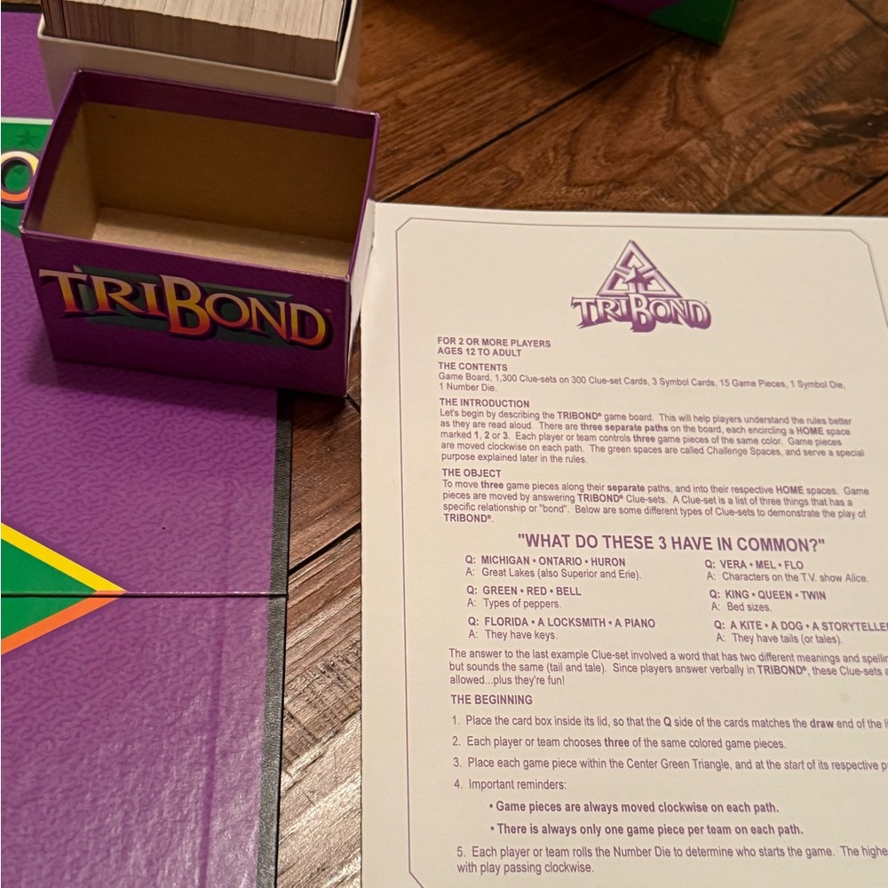 VINTAGE TriBond 1992 Family Board Game Complete With Instructions & Original Box - Picture 6 of 7